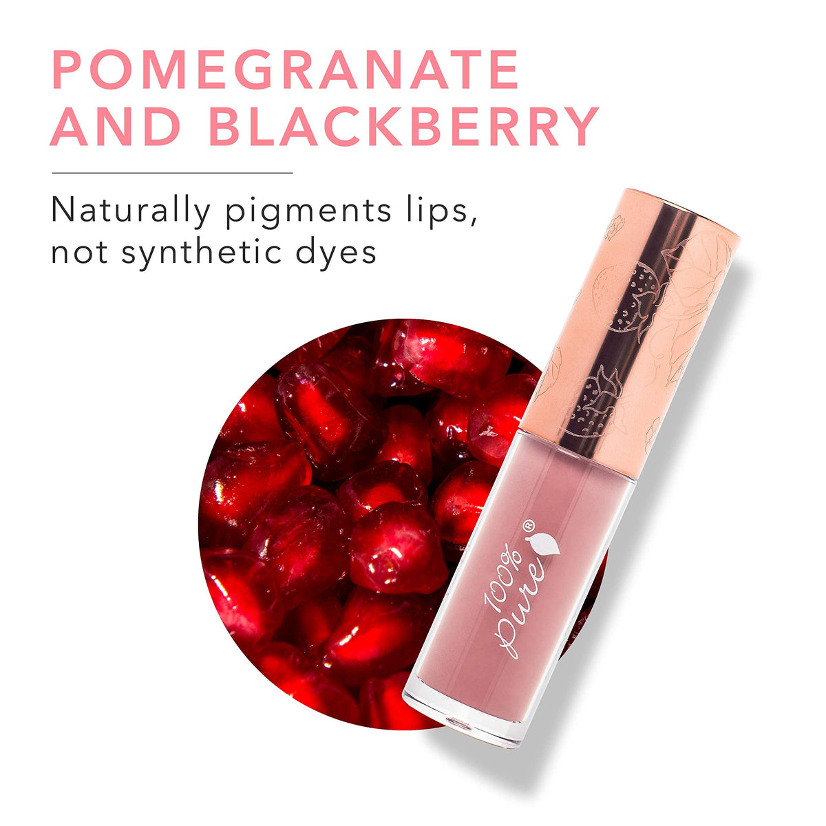 100% PURE Lip Gloss non-stick texture for easy application and reapplication.