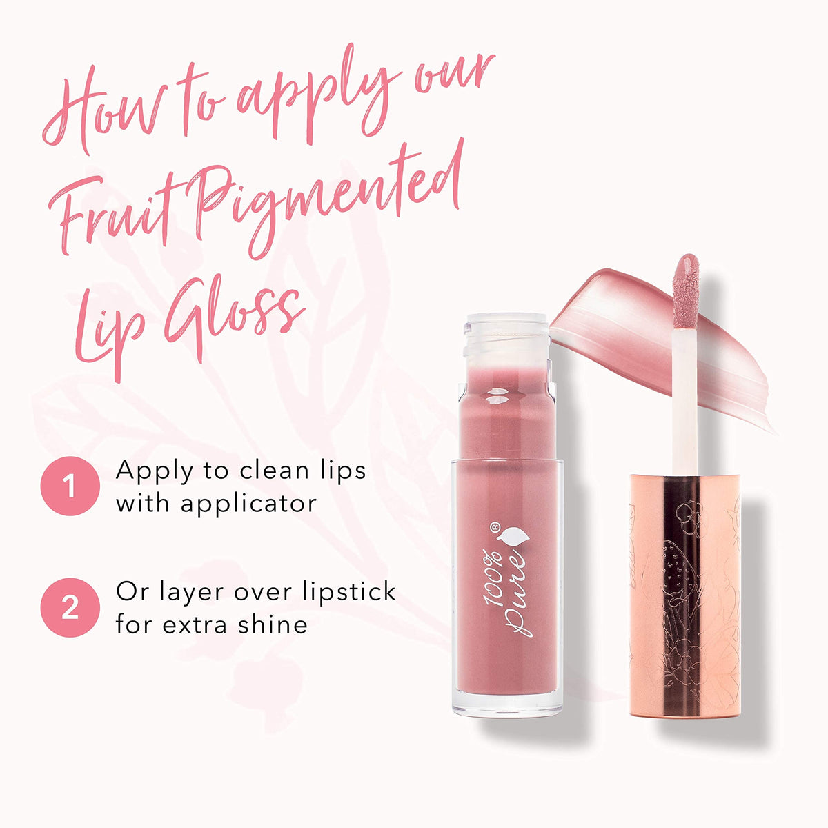 100% PURE Lip Gloss sheer to semi-sheer color for natural enhancement.