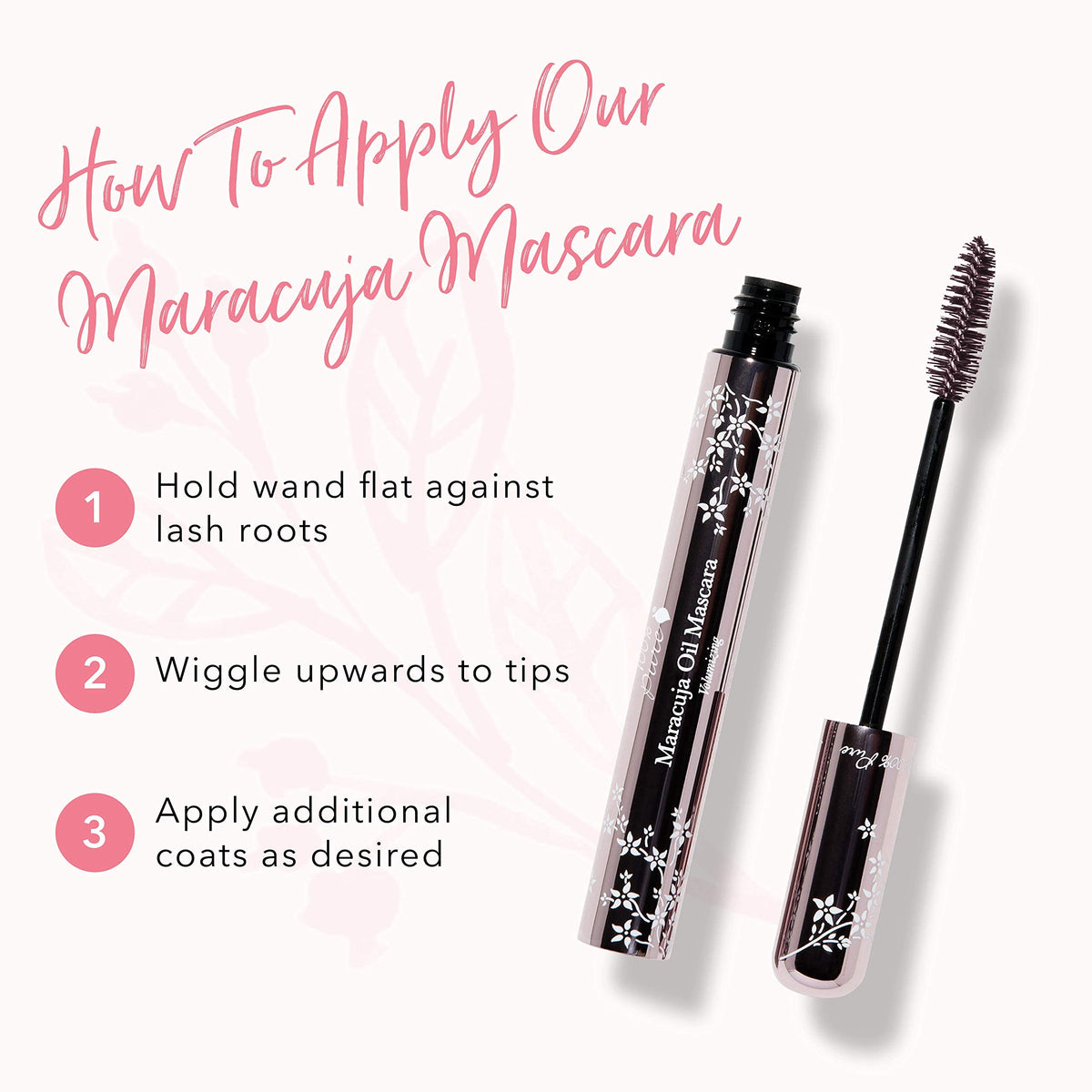 100% PURE Maracuja mascara clean ingredients for healthy lashes