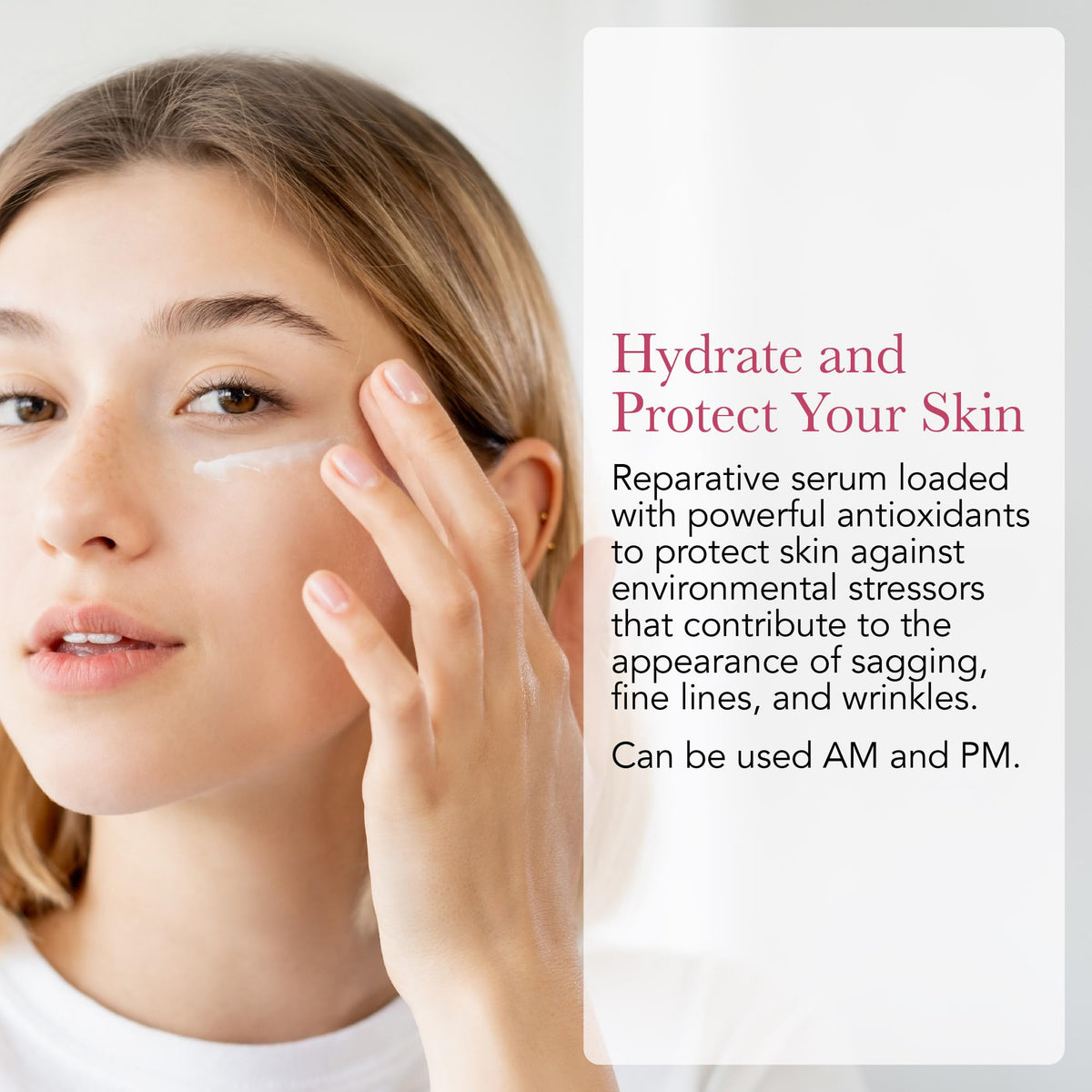 Acai fruit underscores the antioxidant-rich blend for skin support