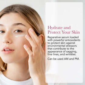 Acai fruit underscores the antioxidant-rich blend for skin support