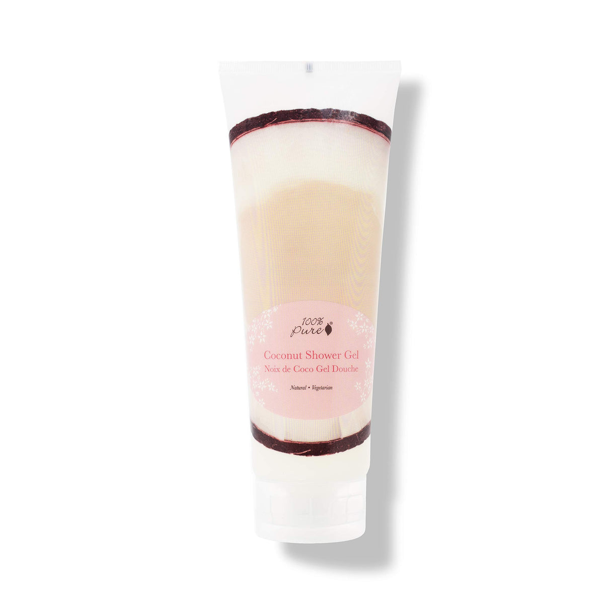 100% PURE Coconut Shower Gel bottle for refreshing all-over cleansing.