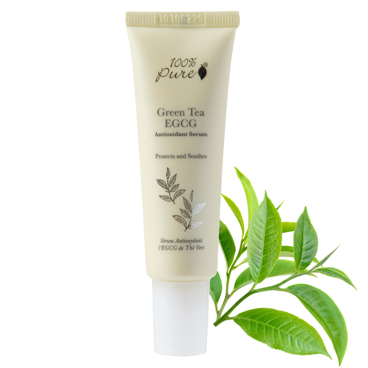 100% PURE Green Tea EGCG Serum bottle for daily anti-wrinkle care