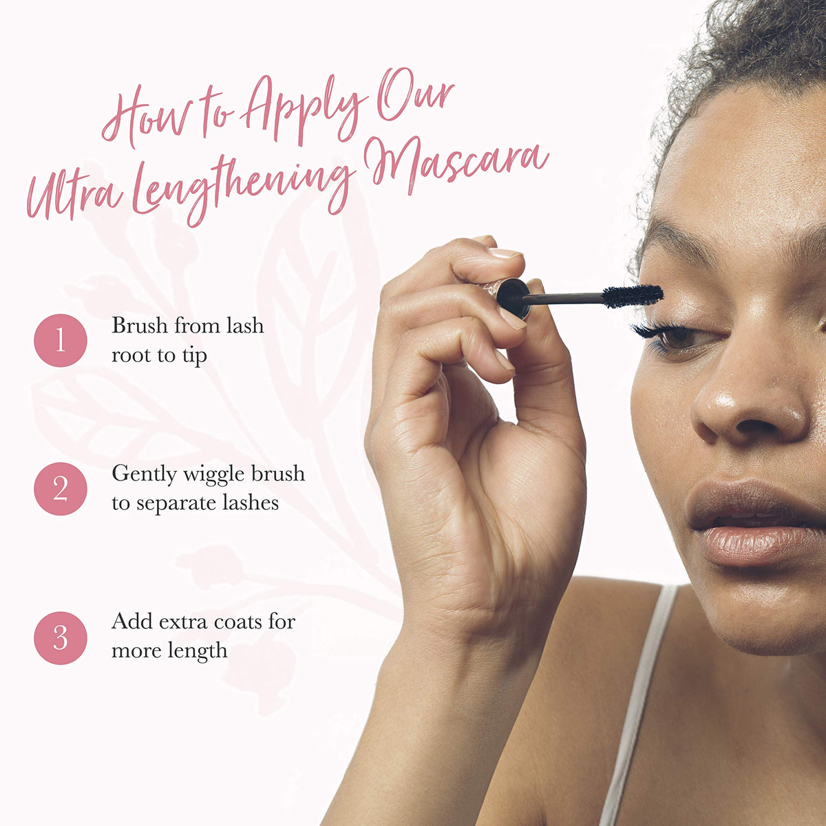 100% PURE Maracuja oil blend moisturizes lashes with natural shine.