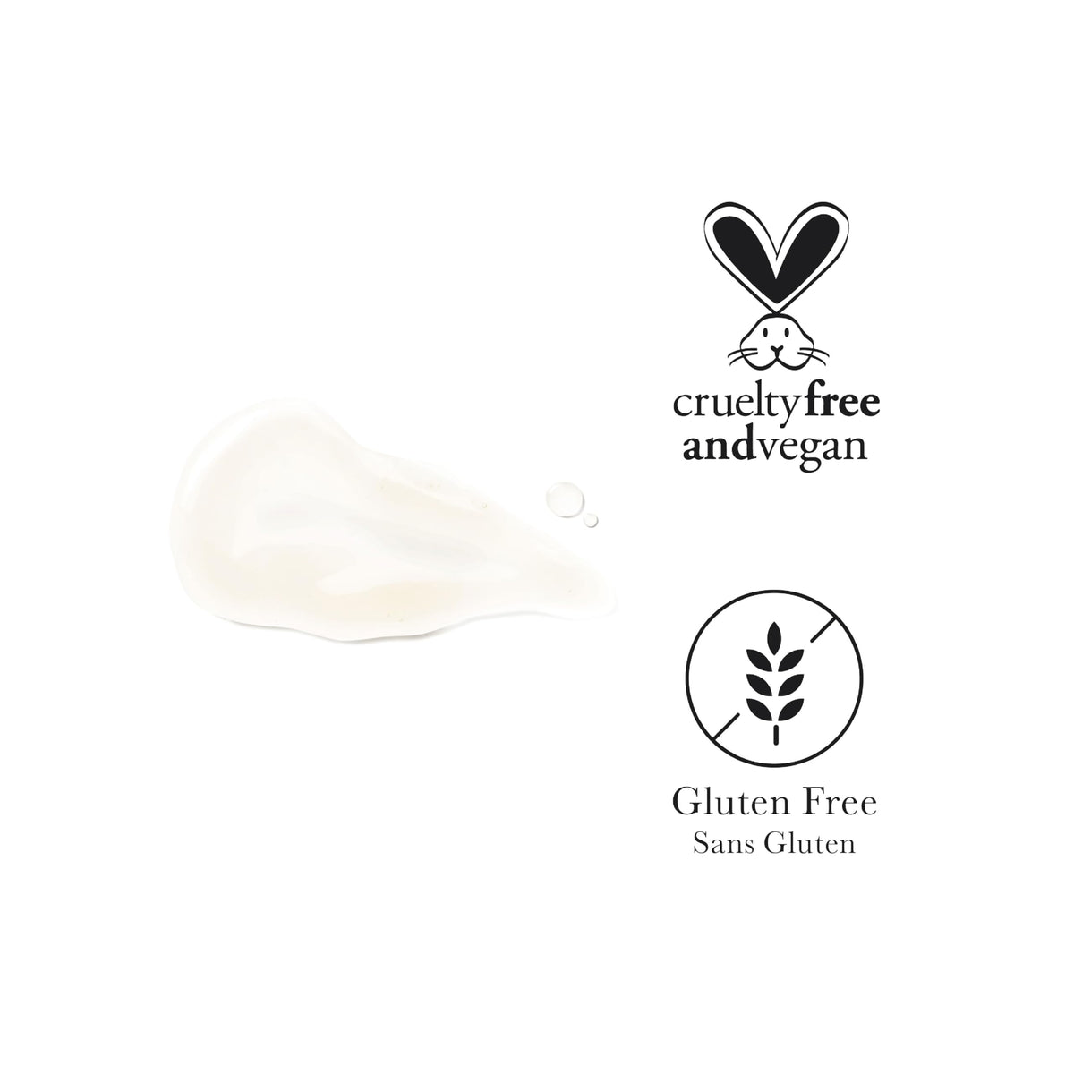 Vegan and cruelty-free label emphasizing clean beauty standards.