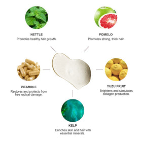 Creamy foam from 100% PURE Yuzu & Pomelo Glossing Shampoo during cleansing.
