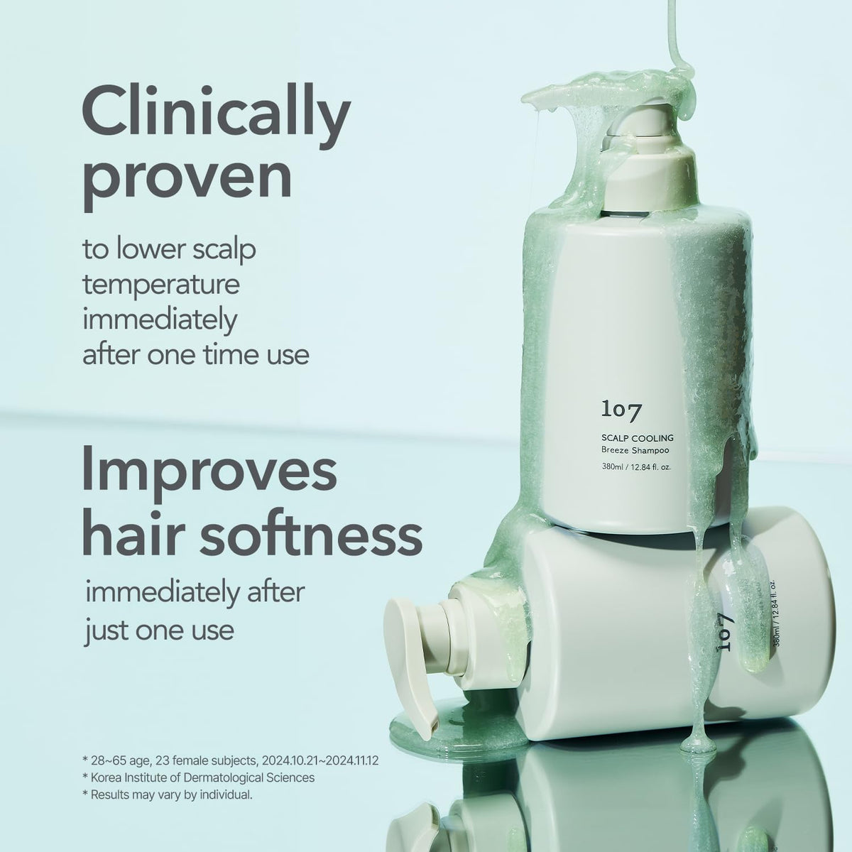 107 Nourishing oil blend on scalp for softer, more manageable hair.