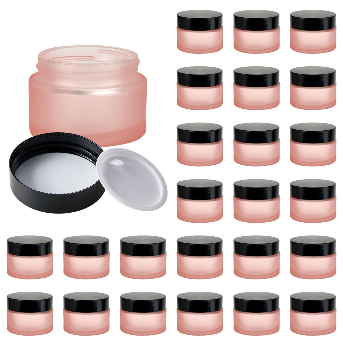 11 Hoa Kinh pink frosted 1oz glass jar for travel storage