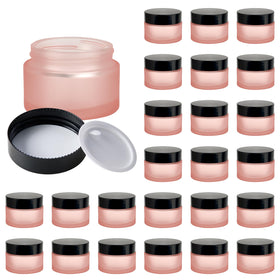 11 Hoa Kinh pink frosted 1oz glass jar for travel storage