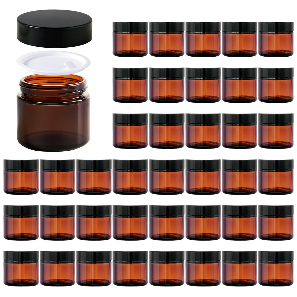 11 Hoa Kinh amber glass jar with lid for light-sensitive serums