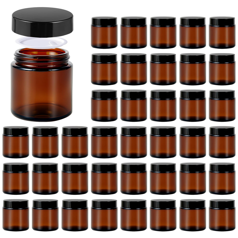 11 Hoa Kinh amber glass jar with lid protects light-sensitive formulas and preserves freshness.