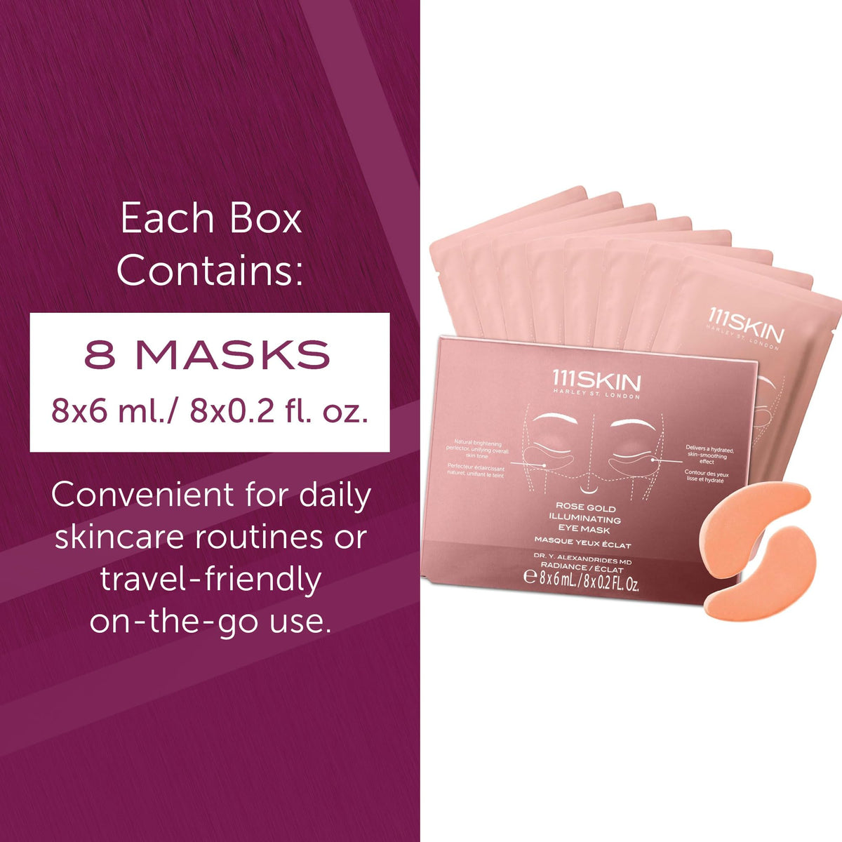 111SKIN Rose Gold Illuminating Eye Mask colloidal gold detail suggests luminosity.