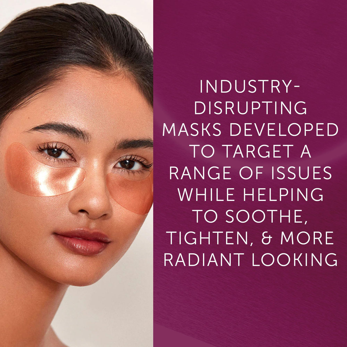 111SKIN Rose Gold Illuminating Eye Mask two patches on skin for brightening hydration.