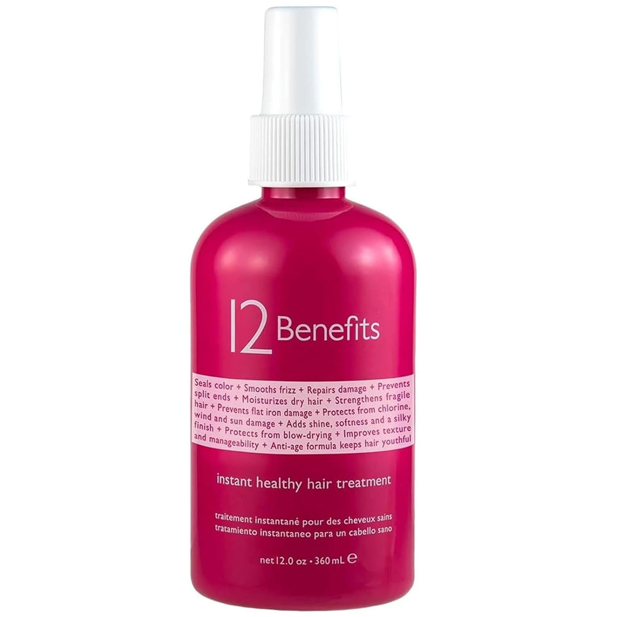 12 Benefits Leave-In Spray enhances shine for a salon-ready finish