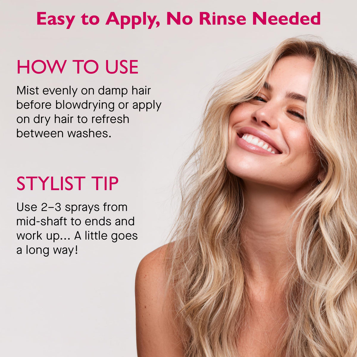12 Benefits Leave-In Spray adds silky softness with silk proteins