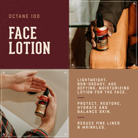 18.21 Man Made Octane 100 Face Lotion cream texture demonstrates rapid absorption.