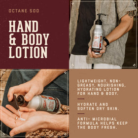 18.21 Man Made Octane 500 Sweet Tobacco lotion pump for easy daily application
