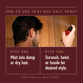 18.21 Man Made Sea Salt Spray creates beachy waves with a matte finish.