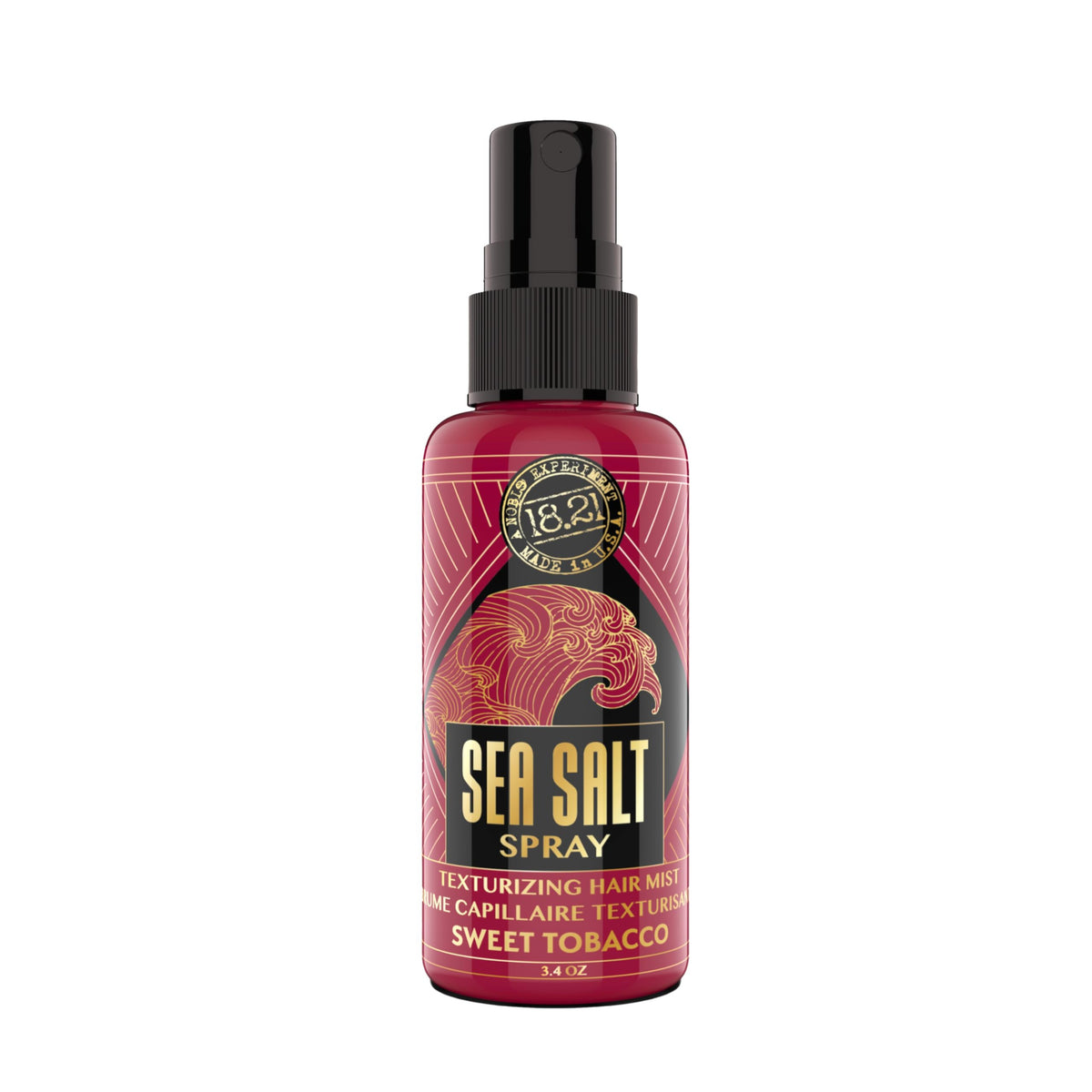 18.21 Man Made Sea Salt Spray bottle pour for textured, beach-ready hair.