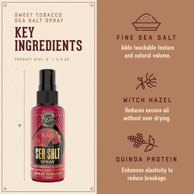 18.21 Man Made Sea Salt Spray hydrates hair with jojoba and aloe.