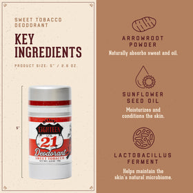 18.21 Man Made deodorant stick Sweet Tobacco applying moment demonstrates smooth glide.