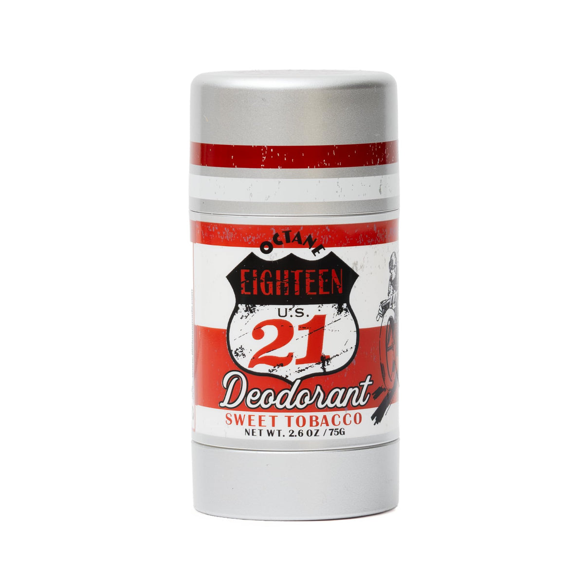 18.21 Man Made deodorant stick Sweet Tobacco packaging highlights premium, aluminum-free protection.