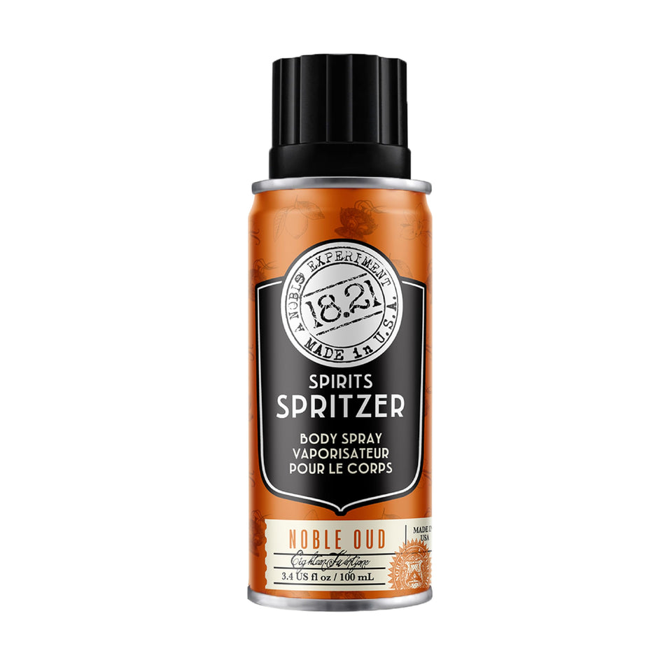 1821 Man Made Noble Oud Spirit Spritzer bottle front view, long-lasting masculine fragrance for daily wear.