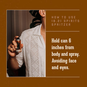 1821 Man Made Noble Oud Spirit Spritzer bottle close-up label, travel-friendly luxury aroma.