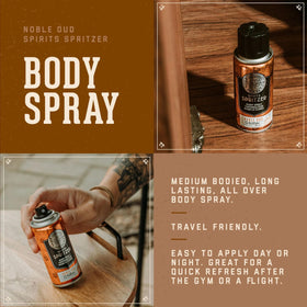 1821 Man Made Noble Oud Spirit Spritzer spray mist, easy all-day refresh after workouts.