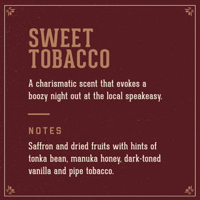 18.21 Man Made Sweet Tobacco packaging evokes a vintage bar ambiance and Prohibition-era vibe.