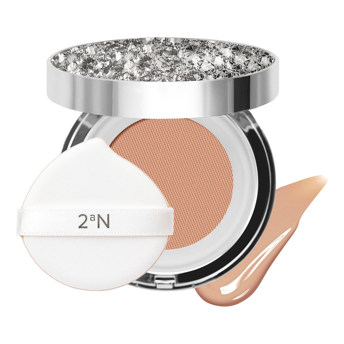 2aN Gleaming Tension Cushion Pact packshot shows radiant coverage in a sleek compact.