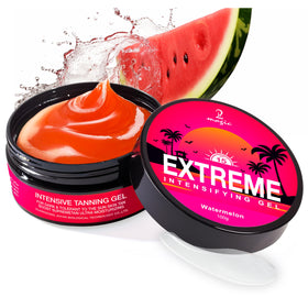 2Bmagic Shine Brown bottle closeup, premium tanning gel for faster bronze.