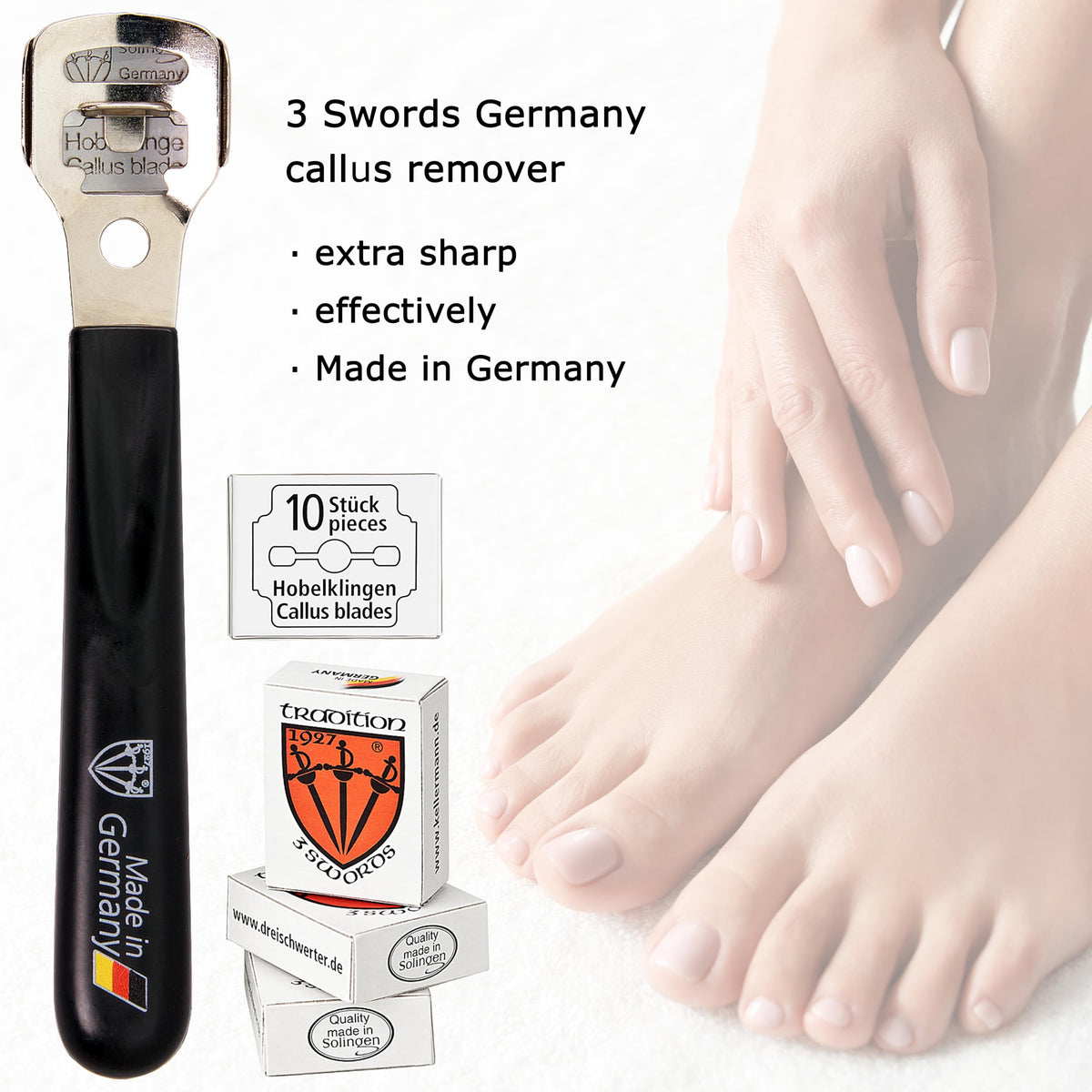 3 Swords Germany 40 refill blades provide long-lasting sharpness for consistent pedicures