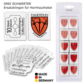 Callus remover blades by 3 Swords Germany in blister pack for smooth maintenance