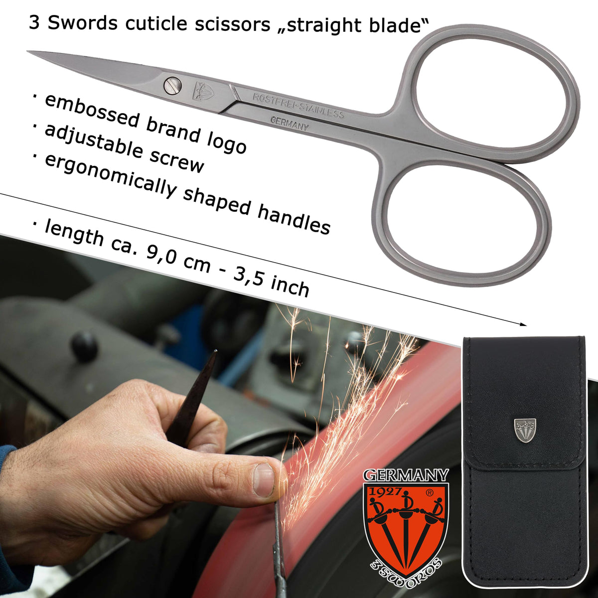 3 Swords Germany case included for safe storage and travel.
