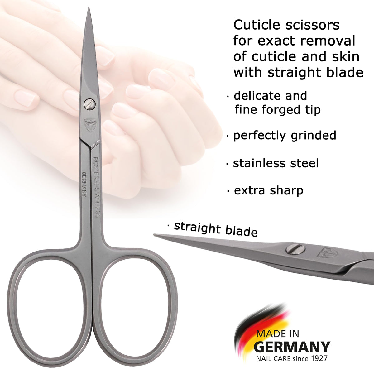 3 Swords Germany stainless steel INOX blades close-up for durability.