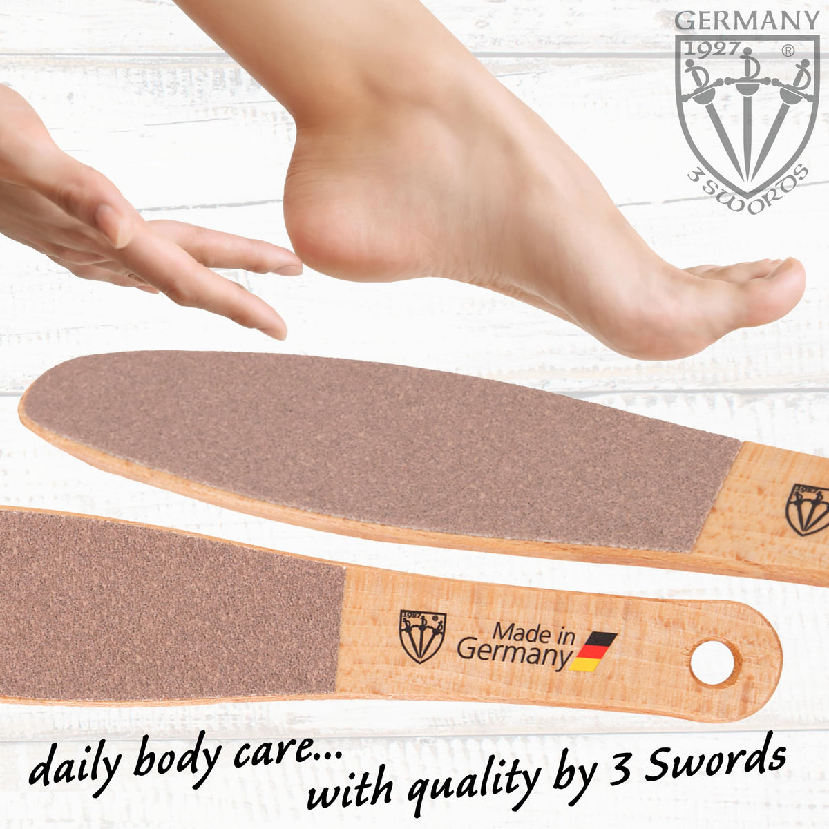 3 Swords Germany ergonomic wooden handle for comfortable grip