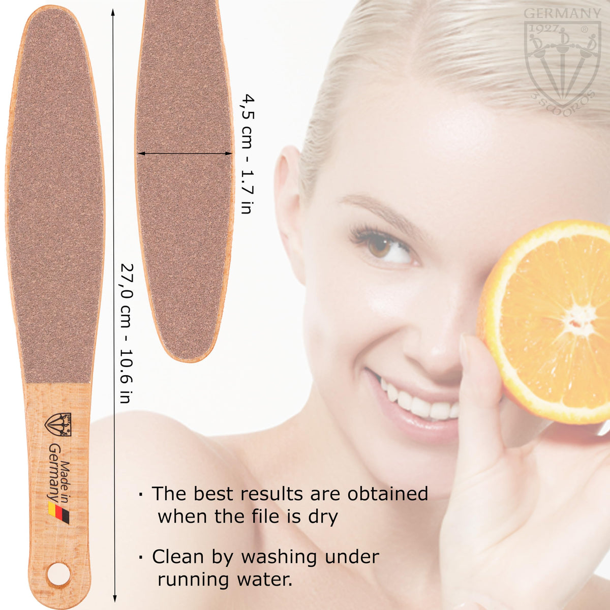 3 Swords Germany foot file smooth side for gentle exfoliation
