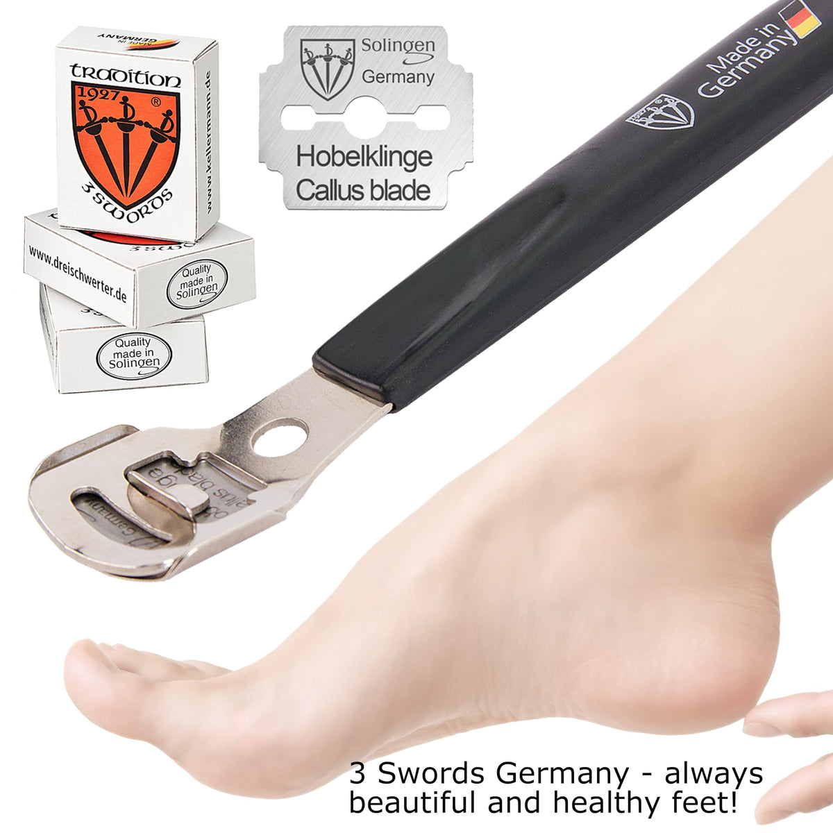 3 Swords Germany safety tips image underscores careful use and injury prevention
