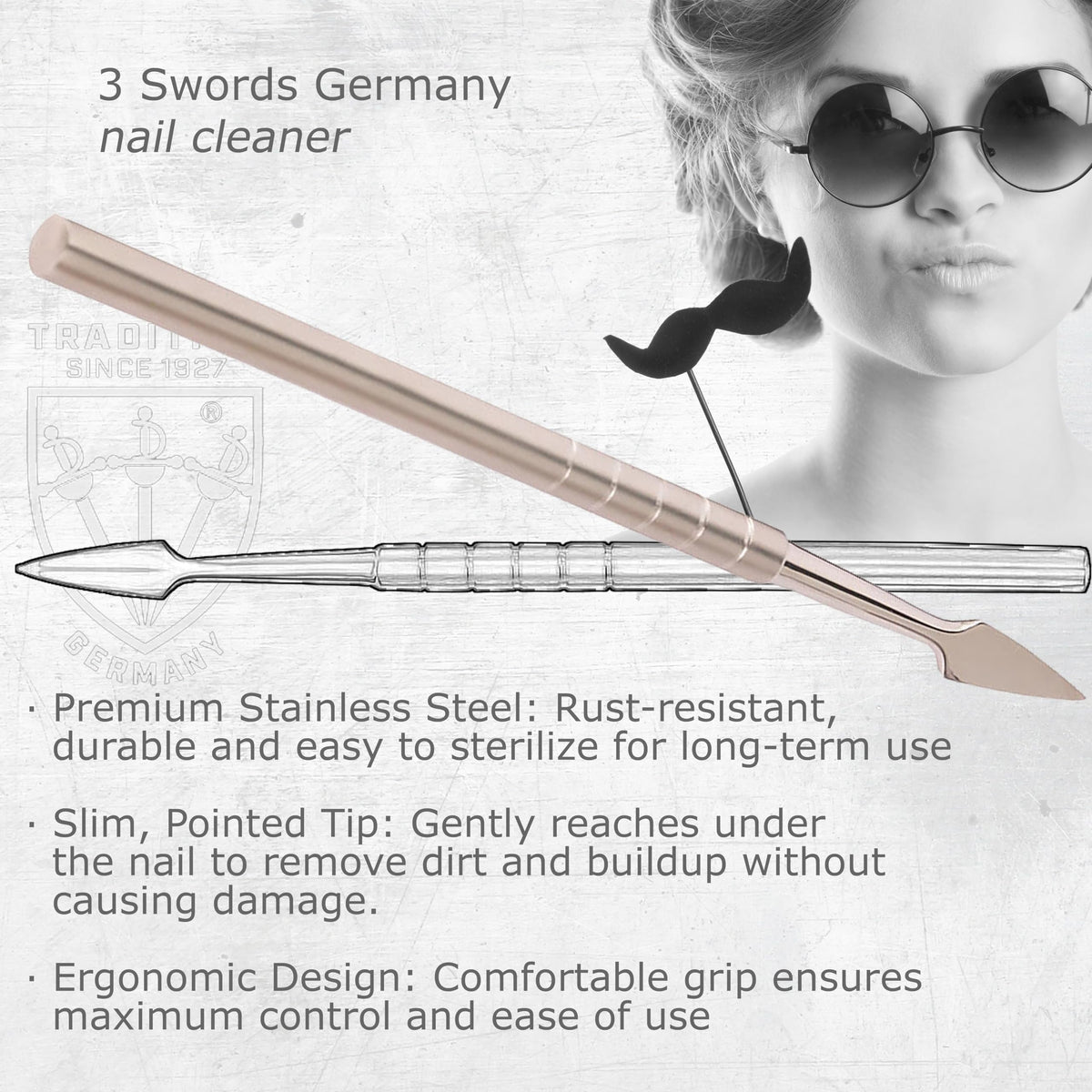 3 Swords Germany nail cleaner for dirt-free nails.