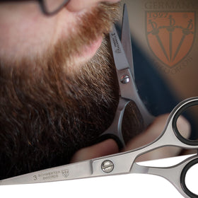 Close-up of 3 Swords Germany stainless steel scissors for clean cuts.