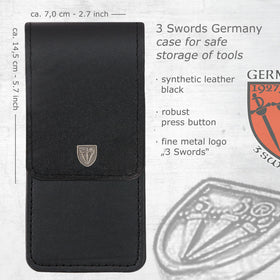 3 Swords Germany synthetic leather case keeps tools organized for travel.