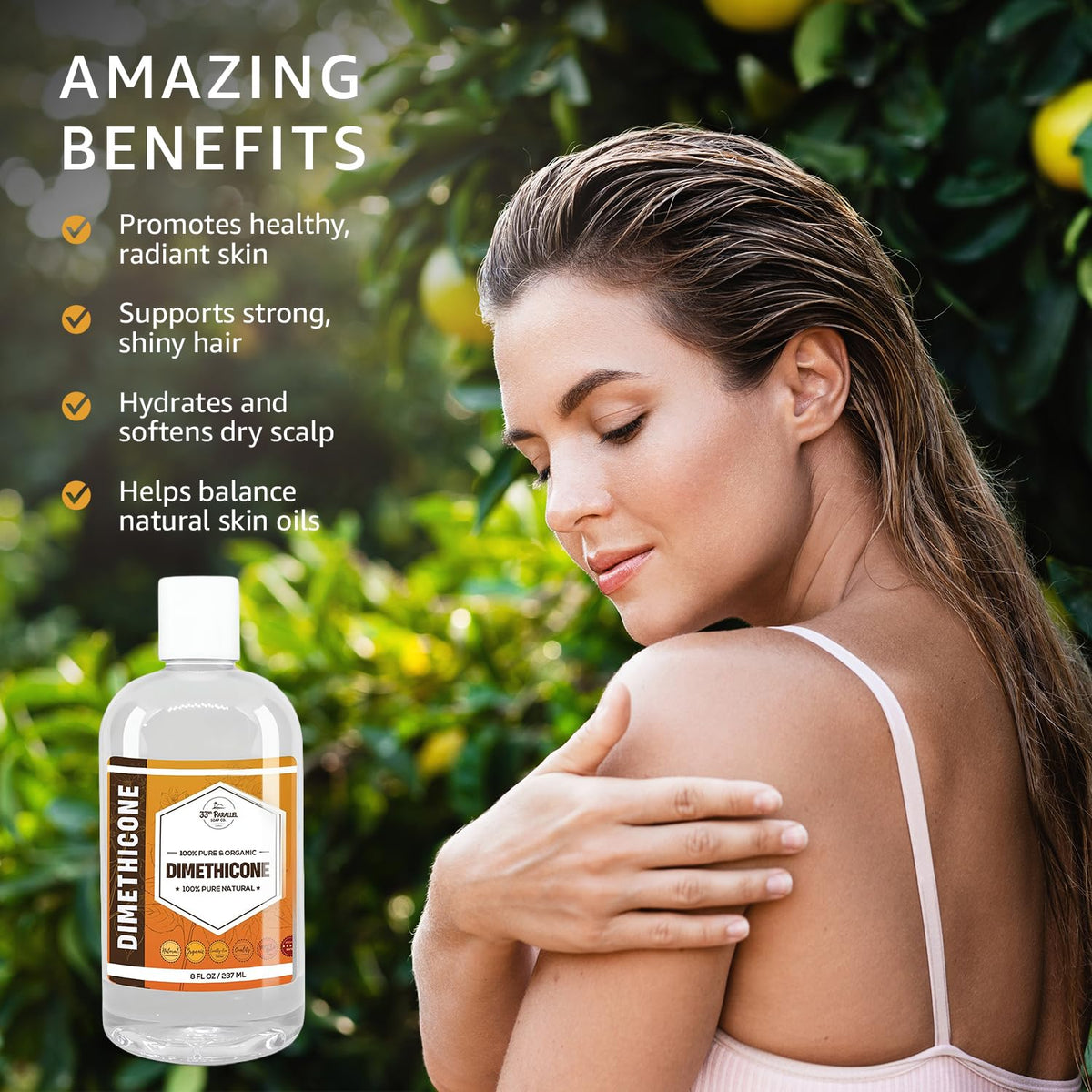 33rd Parallel Dimethicone bottle pour demonstrates clean, controlled dispensing.