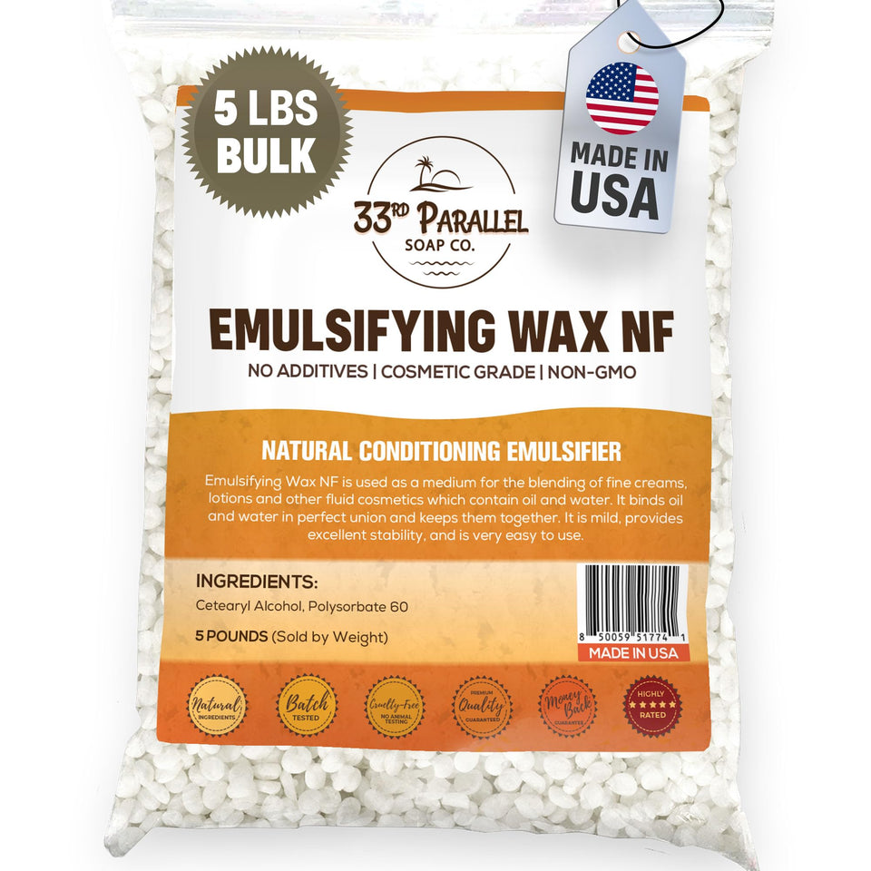 33rd Parallel Soap Co. emulsifying wax NF pastilles 5 lb package for silky skin