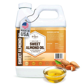 33RD PARALLEL SOAP CO Organic Sweet Almond Oil bottle for skin nourishment.