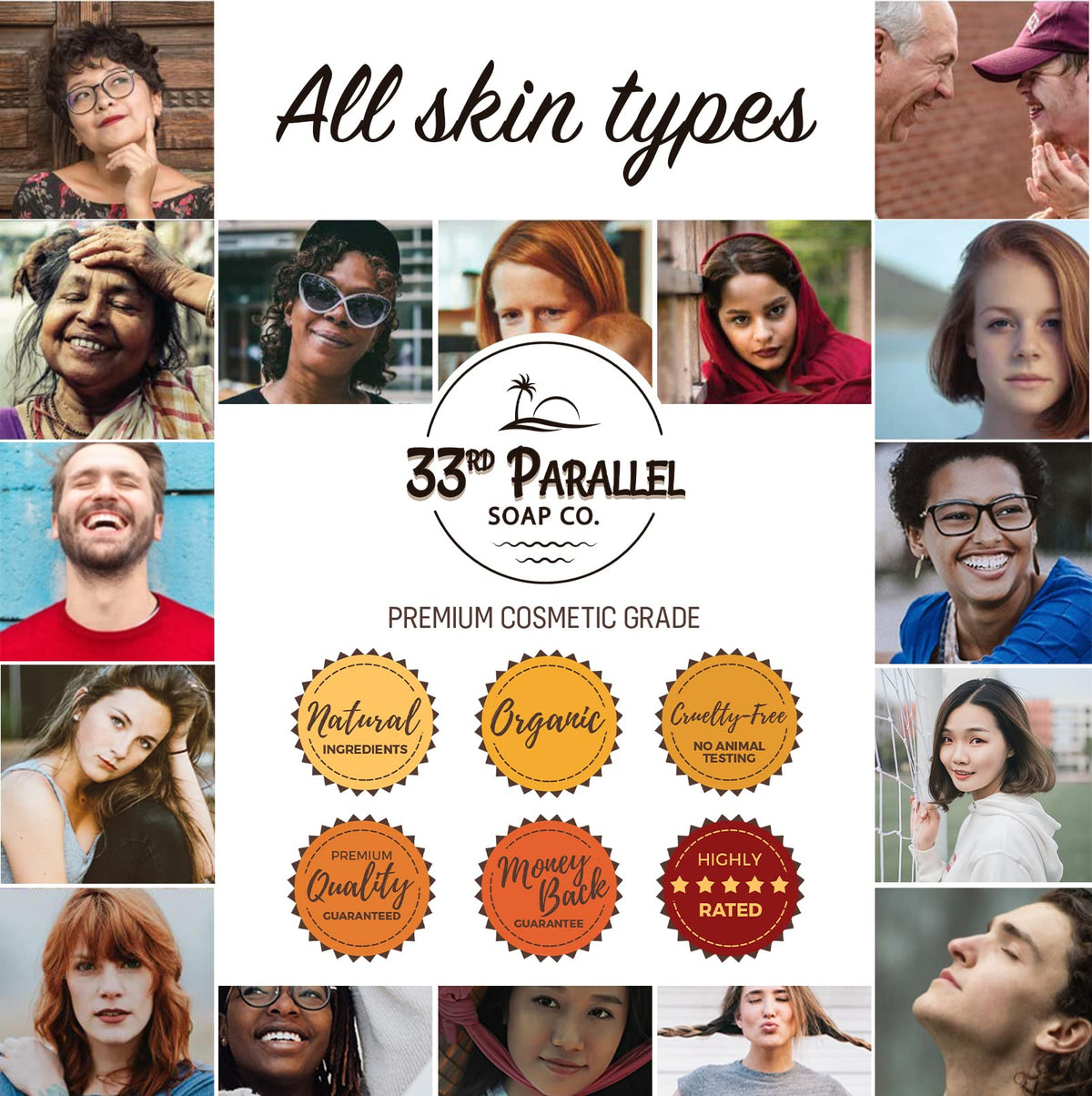 33RD PARALLEL SOAP CO Almond oil for skin hydration and full-body care.