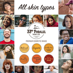 33RD PARALLEL SOAP CO Almond oil for skin hydration and full-body care.