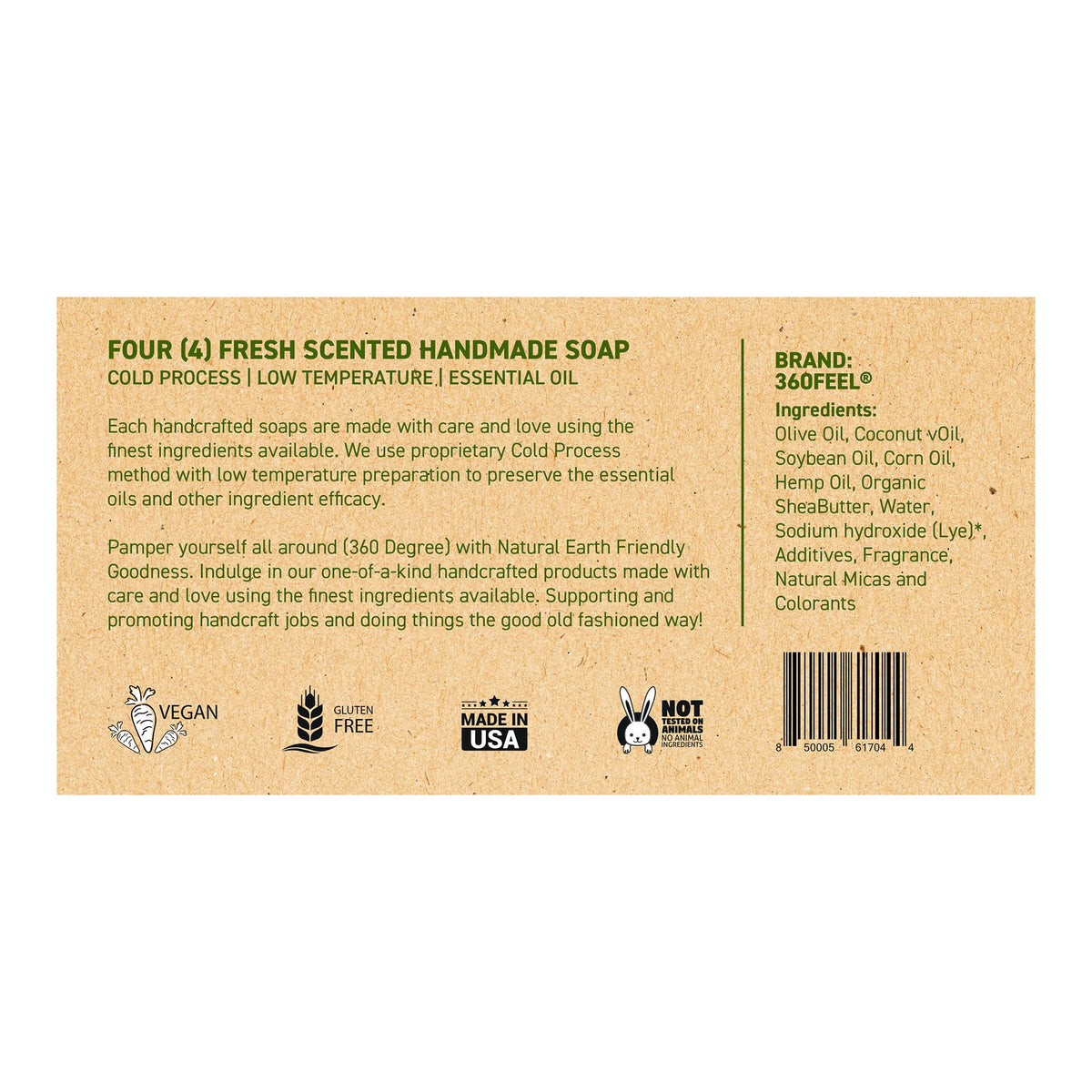 360Feel Fresh Bar Soap Shea Butter creates creamy lather and skin softness