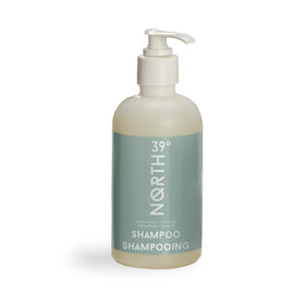39° North shampoo bottle with eucalyptus and lavender scent for a refreshing cleanse.