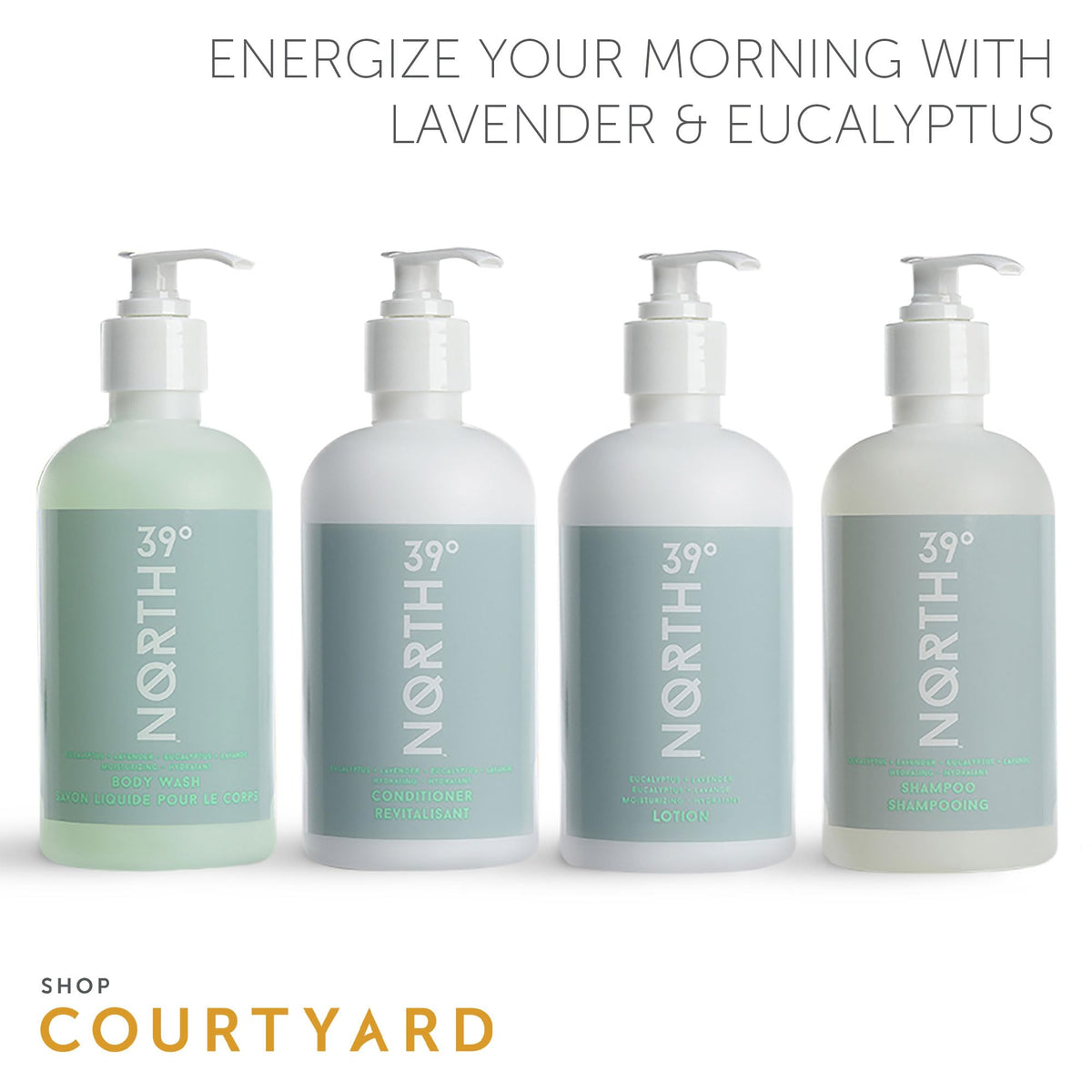 Hands smoothing hair after applying 39north conditioner for healthy shine.